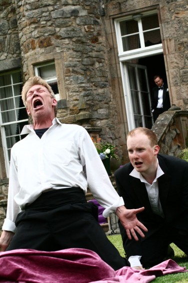 From Left: Ian Sexon as King Arthur, Neil Thomas as Gawain and Allan Scott-Douglas as Breunor