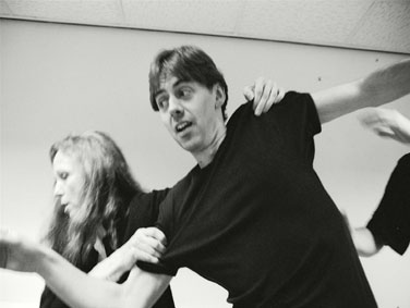 Jeanne Goldman and Neil Howman in rehearsals for 'Measure for Measure'