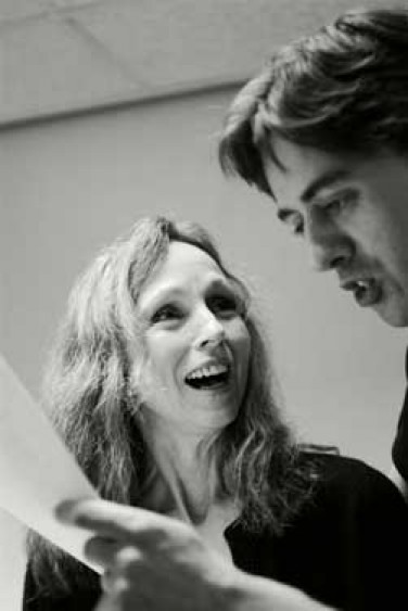 Jeanne Golding and Neil Howman in rehearsals for 'Measure for Measure'