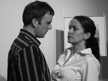 Paul Comrie as David and Justine Wortsman as Stella in 'Respect'