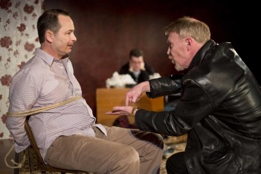 Andy Corelli as Lawson (left) with Ian Sexon as Brady in Siege Perilous' production of David Hutchison's Too Long The Heart